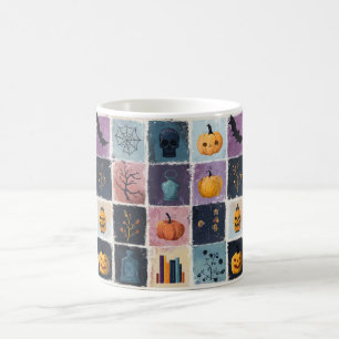 Taza De Café Espeluznante Patrón de iconos de Halloween