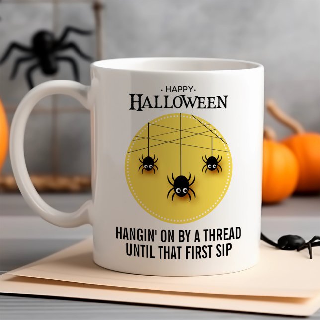 Taza De Café Espeluznantes arañas con Personalizable web Hallow (Subido por el creador)