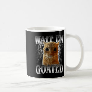 Taza De Café Espera, estoy enloquecido, meme divertido de gato