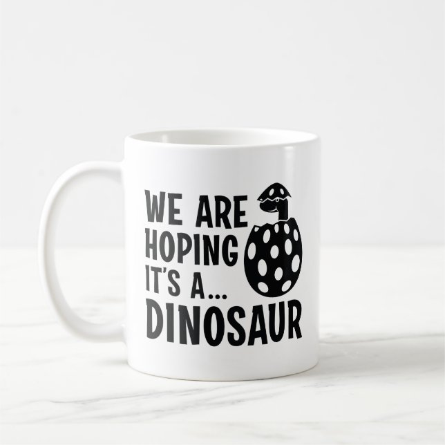 Taza De Café Esperamos que sea un dinosaurio (Izquierda)