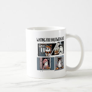 Taza De Café Esperando A Halloween Como Un Café Fantasma Cuto H