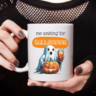 Taza De Café Esperando el café fantasma de Halloween