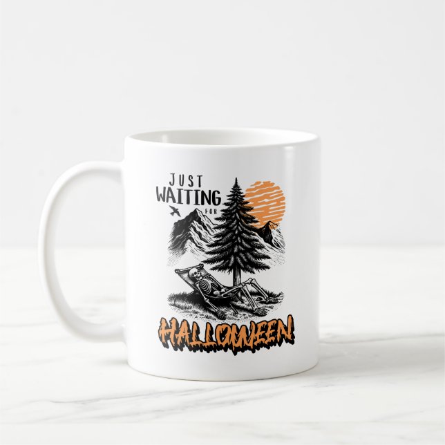 Taza De Café Esperando El Verano Relax De Halloween (Izquierda)