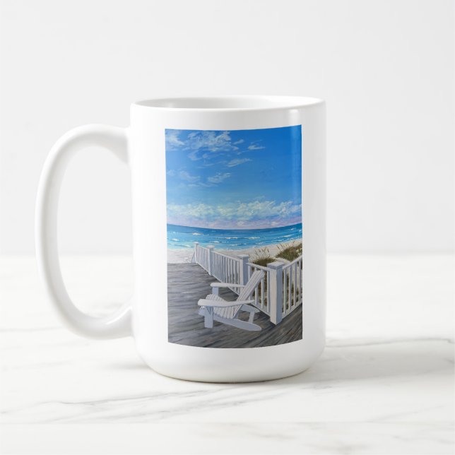 Taza De Café "Esperando" pintura Mug (Izquierda)