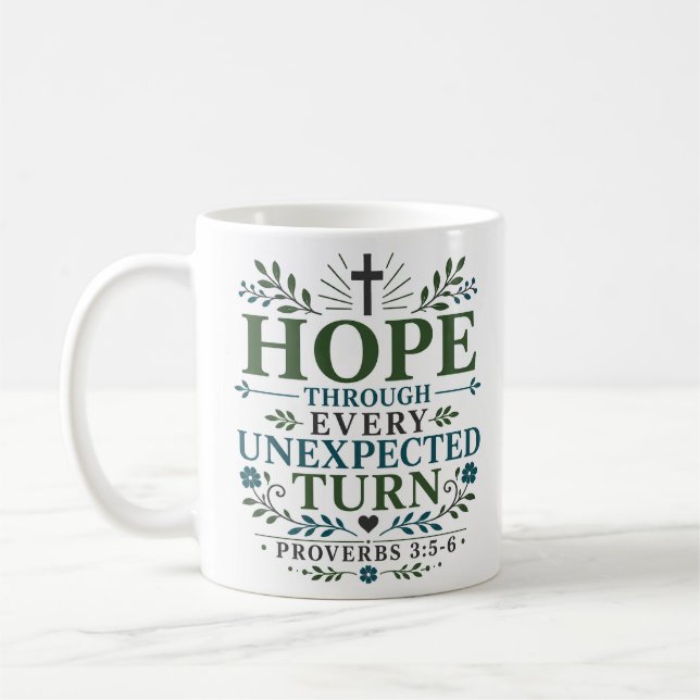 Taza De Café Esperanza a través de cada giro inesperado Boho Cr (Izquierda)