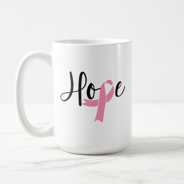 Taza De Café Esperanza Cinta Rosa Concienciación sobre el Cánce (Izquierda)