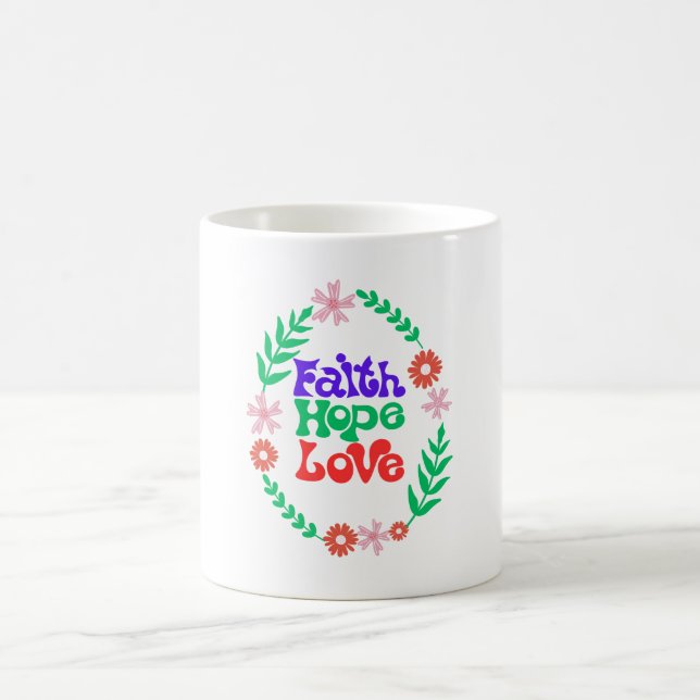 Taza De Café Esperanza de fe amor (Centro)