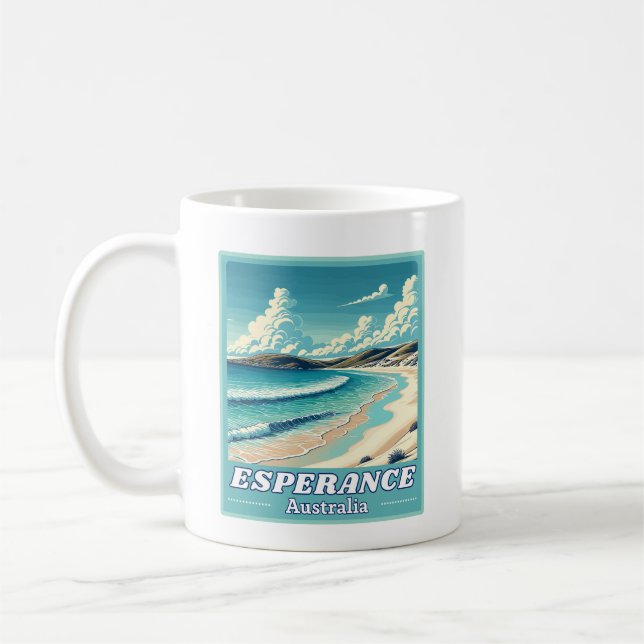 Taza De Café Esperanza en Australia Occidental Retro Skyline (Izquierda)