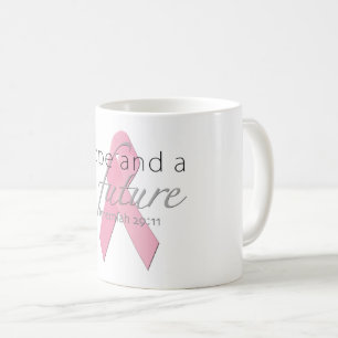 Taza De Café Esperanza y futuro paro de cinta rosada