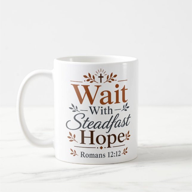 Taza De Café Esperar con esperanza firme: estímulo bíblico (Izquierda)