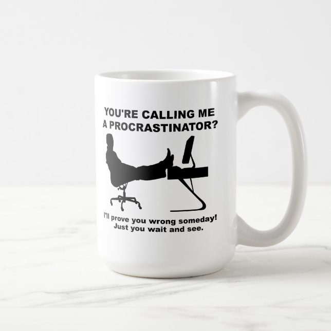 Taza De Café Esperar Y Ver Gracioso Mug (Derecha)