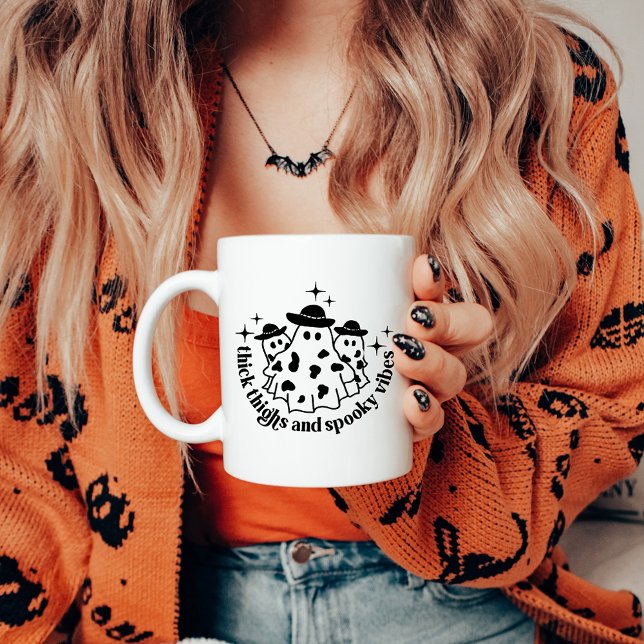 Taza De Café Espesos y vibraciones estremecedoras Halloween (Subido por el creador)