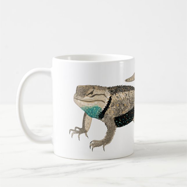 Taza De Café Espinoso Desierto Lizard Art Reptil Animal Único (Izquierda)