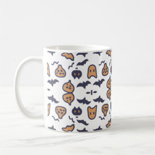 Taza De Café Espinoso patrón de calabaza de Halloween