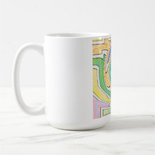 Taza De Café Espiral atrapada en un laberinto colorido