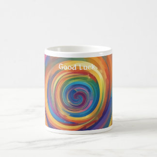 Taza De Café Espiral de Arcoíris de la Suerte Buena Suerte