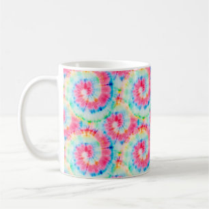 Taza De Café Espiral de tinte de empate. Hermosa acuarela sucia