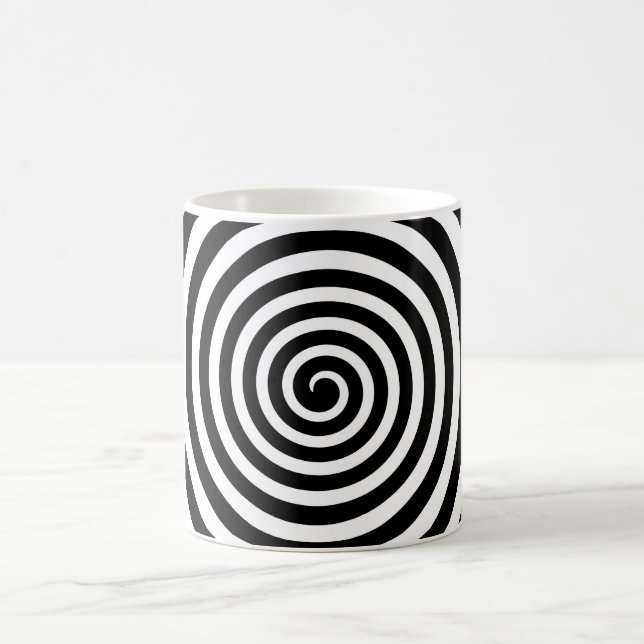 Taza De Café Espiral hipnótica negra y blanca (Centro)