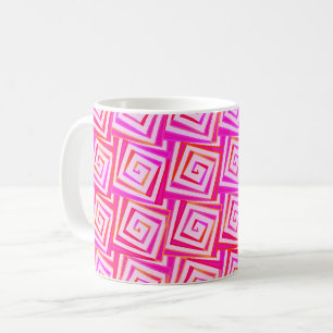 Taza De Café Espirales cuadradas modernistas de mediados de sig