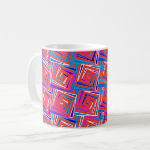Taza De Café Espirales cuadradas modernistas de mediados de sig
