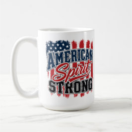 Taza De Café Espíritu Americano Fuerte 4 de Julio Patriótico