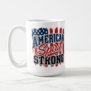 Taza De Café Espíritu Americano Fuerte 4 de Julio Patriótico