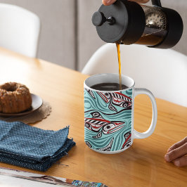 Taza De Café Espíritu de arte Salmon Haida Pacífico Nativo del 