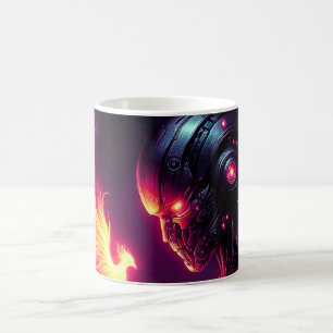 Taza De Café Espíritu de Fuego Fénix Robot Ciberfuturista