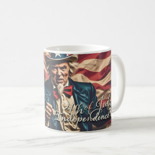 Taza De Café Espíritu de Libertad en Rojo, Blanco y Azul