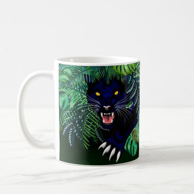 Taza De Café Espíritu de pantera negra de la jungla (Izquierda)