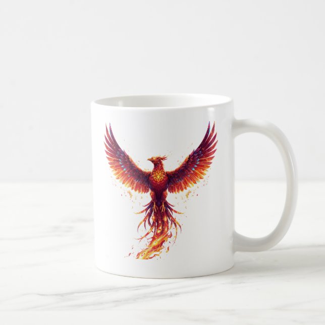 Taza De Café Espíritu de renacimiento del fénix digital (Derecha)