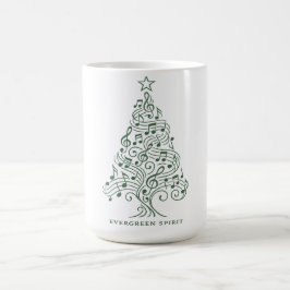 Taza De Café "Espíritu evergreen - Diseño musical de árbol de N
