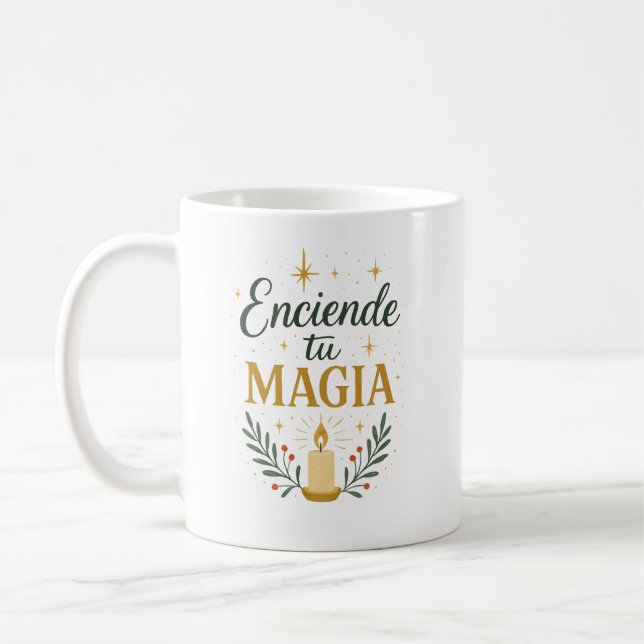 Taza De Café ✨ “Espíritu Navideño” – Diseño Caligráfico Festivo (Izquierda)