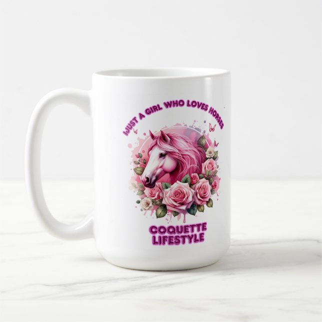 Taza De Café "Espíritu Rosa salvaje" Mujer Coqueta Camiseta (Izquierda)