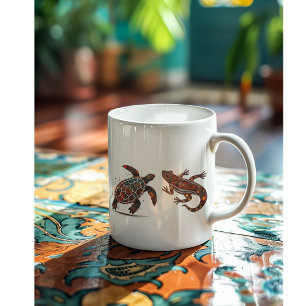 Taza De Café Espíritus terrestres en el exterior, arte aborigen