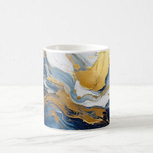 Taza De Café Esplandor audaz de oro y azul