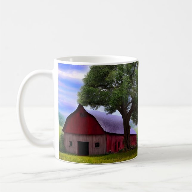 Taza De Café Espléndidas hojas de arce rústico otoñal (Izquierda)