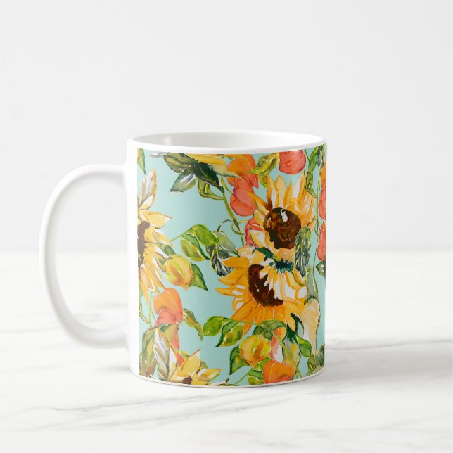Taza De Café Esplendor de otoño: Patrón de la naturaleza sin fo (Izquierda)