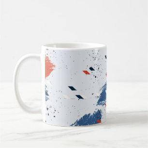 Taza De Café Esplusa de pintura azul y roja y pincel