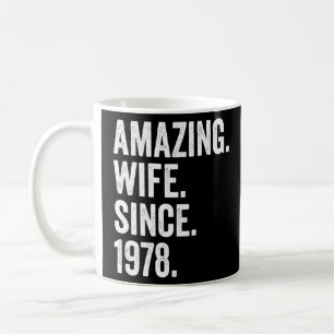 Taza De Café Esposa asombrosa desde 1978 44º aniversario Boda 4