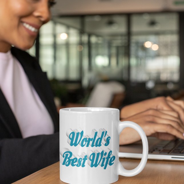 Taza De Café Esposa azul cielo medio texto (Subido por el creador)