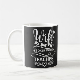 Taza De Café Esposa Boxer Mamá Maestra Perro Gracioso