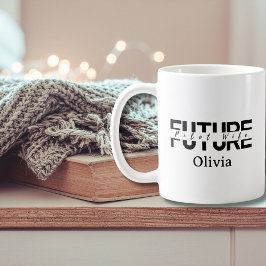 Taza De Café Esposa de futuro piloto Boda Simple Escritura Romá