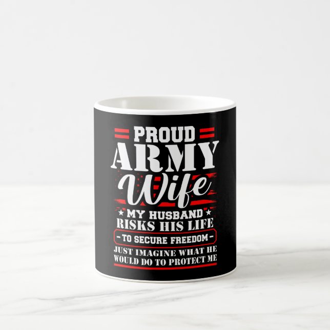 Taza De Café Esposa del ejército orgullosa esposa militar ex có (Centro)