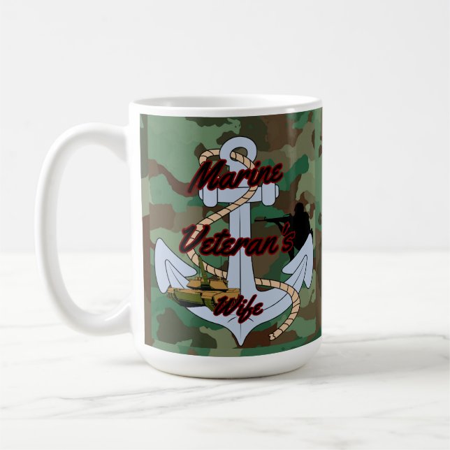 Taza De Café Esposa del marine veterano (Izquierda)