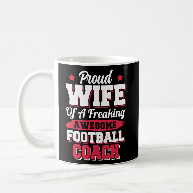 Taza De Café Esposa entrenadora de fútbol americano (Izquierda)