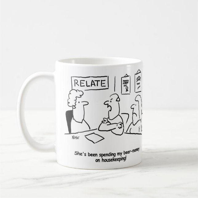 Taza De Café Esposa gasta el dinero de la cerveza del marido en (Izquierda)