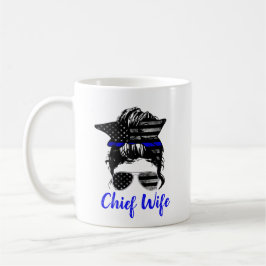 Taza De Café Esposa Jefe Messy Bun Esposa Café Mug