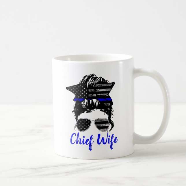Taza De Café Esposa Jefe Messy Bun Esposa Café Mug (Derecha)