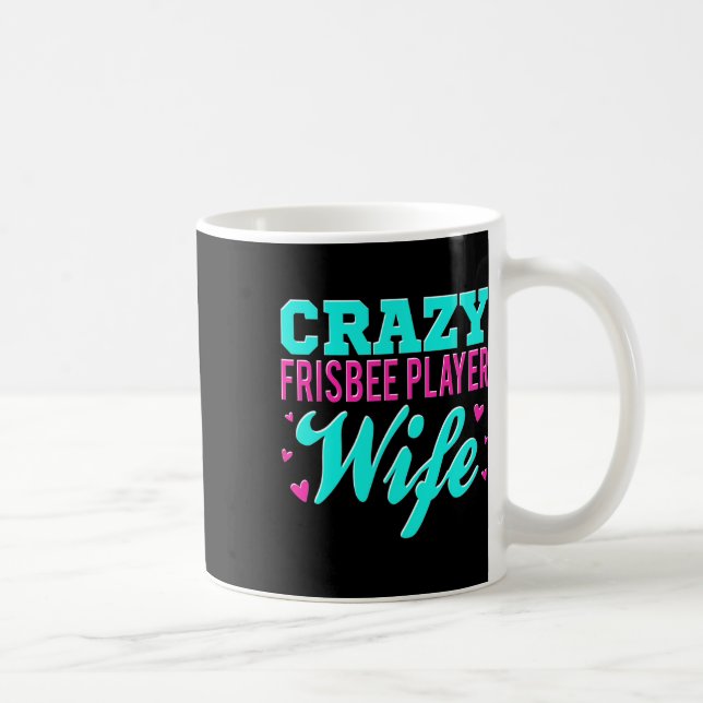 Taza De Café Esposa Loca Jugadora de Frisbee Ultimate Frisbee D (Derecha)